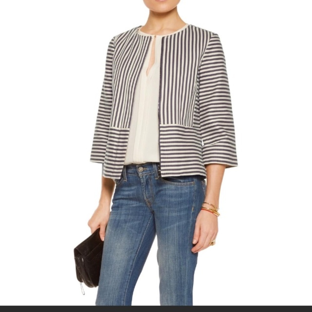 Tory Burch used Rene striped jacket. Size 2